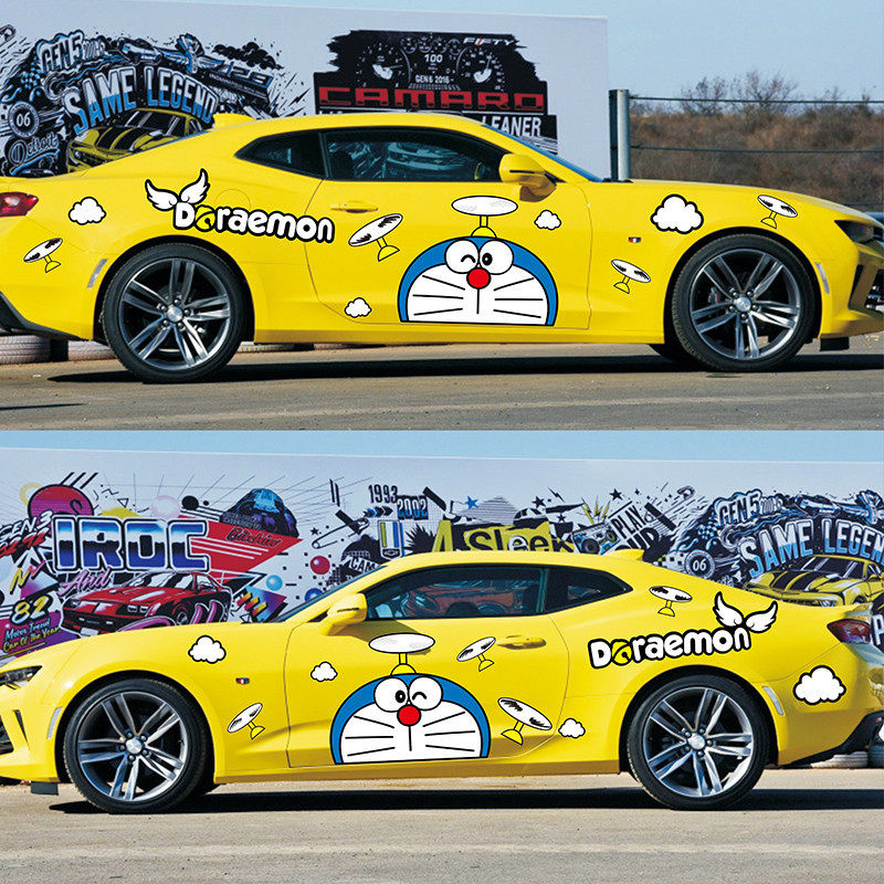 哆啦a梦汽车贴机器猫车身车门划痕叮当猫可爱车贴电动车贴纸定制