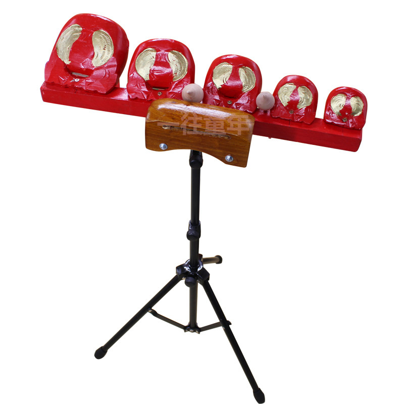 专业乐队五音木鱼带架子5音木鱼梆子多音套装带支架铝合金盒木鱼