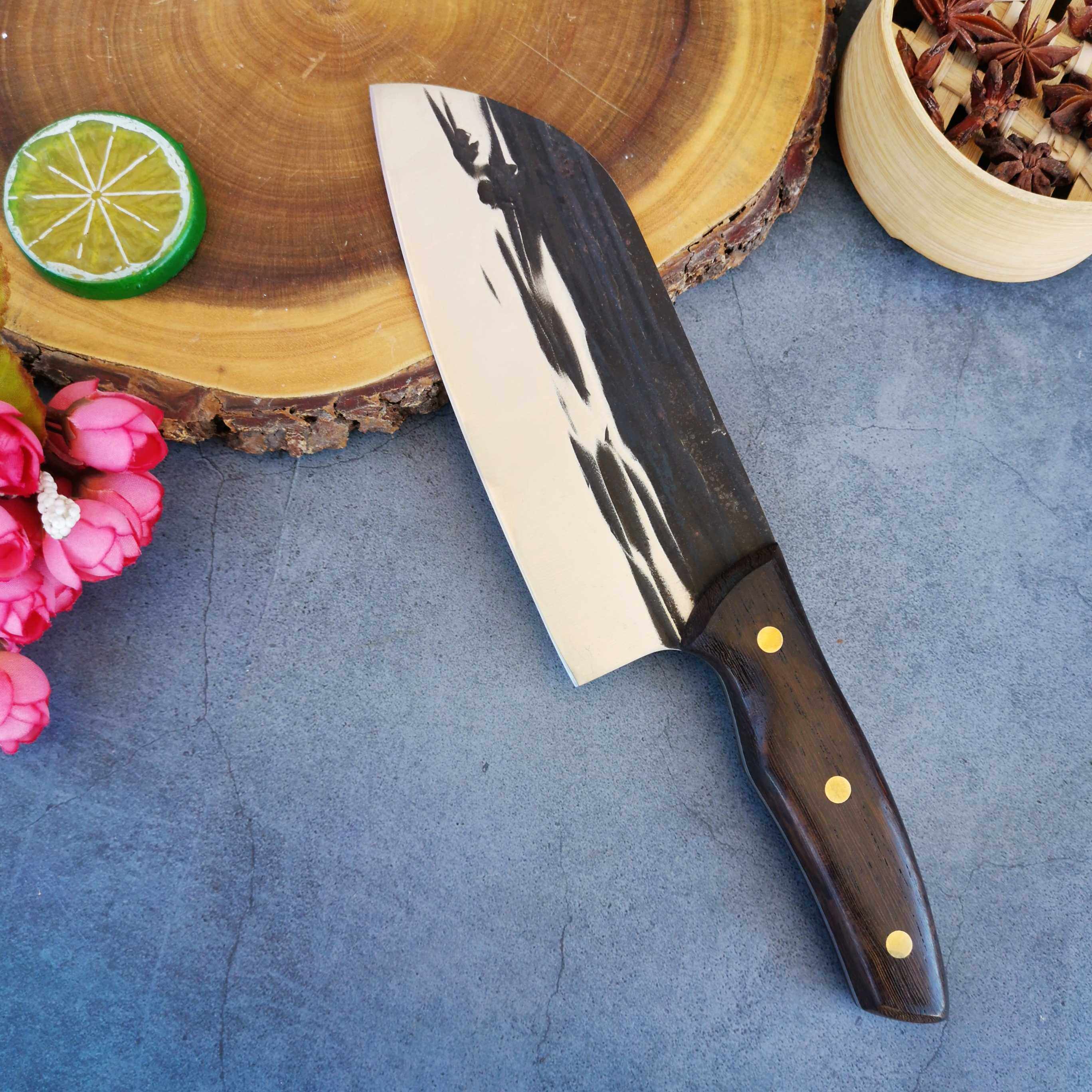 手工锻打切片菜刀家用切肉刀厨师专用超快锋利菜刀