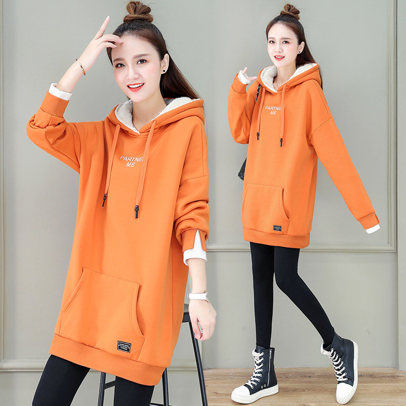 卫衣女2021今年流行新款早春春季中长款加加厚卫衣