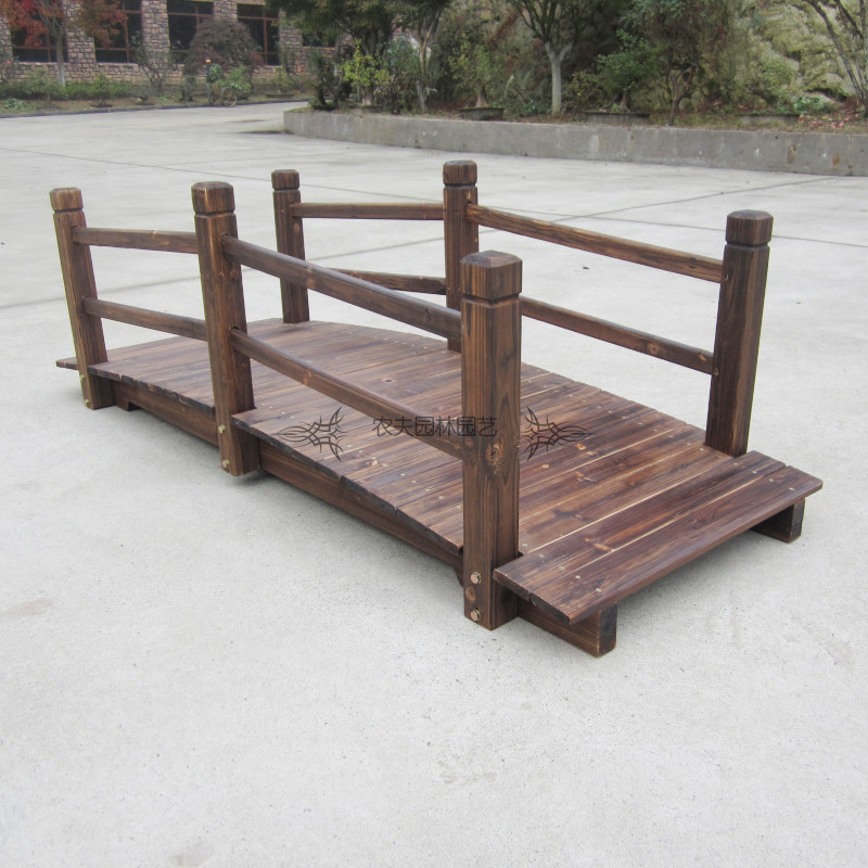 碳化实木木桥阳台拱桥庭院花园木制小桥户外其它园艺用品