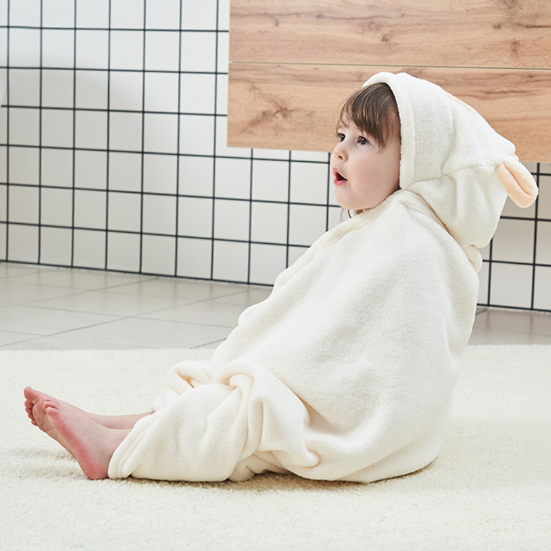儿童浴巾斗篷带帽婴儿宝宝浴袍可穿裹比纯棉浴巾