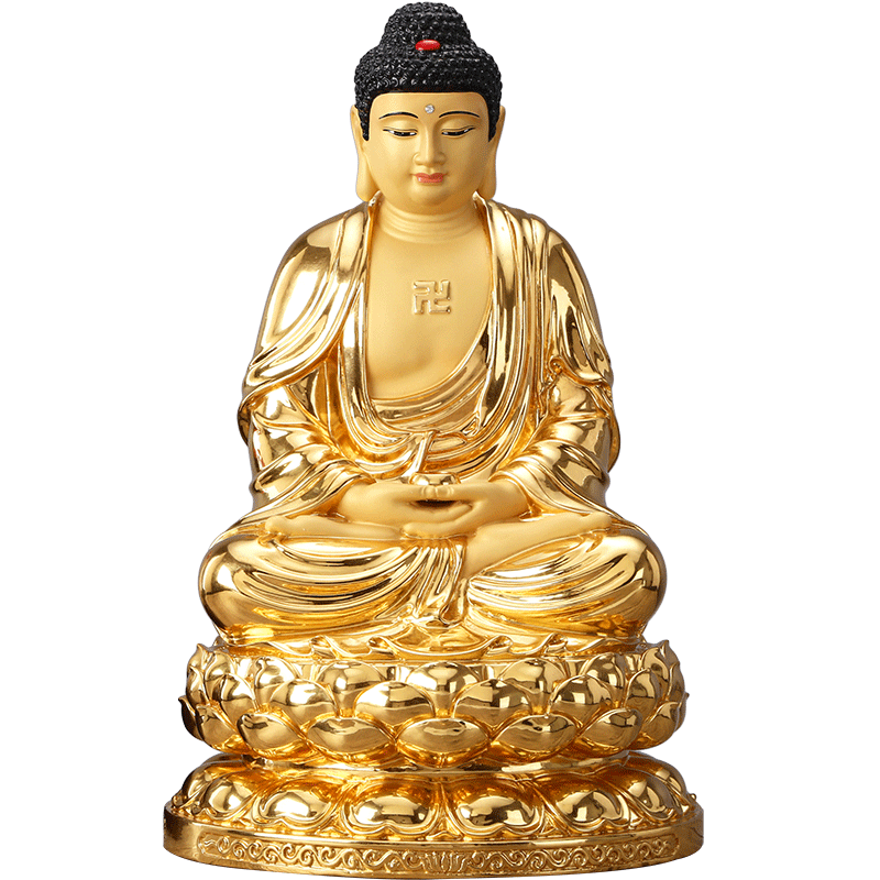 佛像贴金释迦牟尼家用纯铜释迦摩尼如来如来佛佛祖摆件