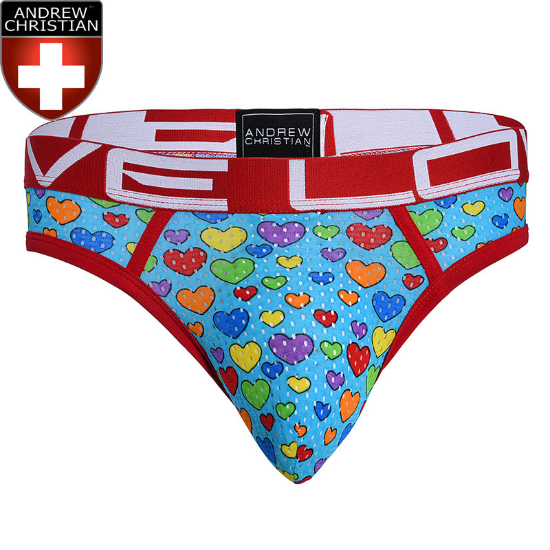 现货andrewchristian立体囊袋爱心网眼男士丁字内裤男丁字裤