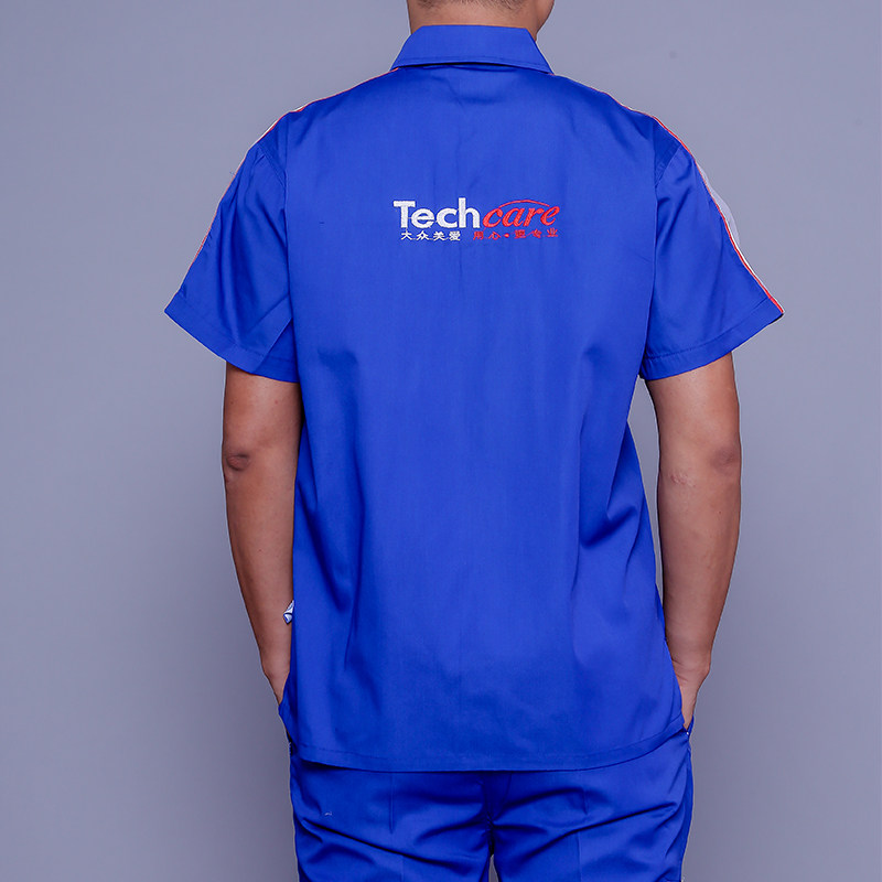 上汽大众工作服夏季套装定制4s店短袖耐磨售后维修保养汽修服工装