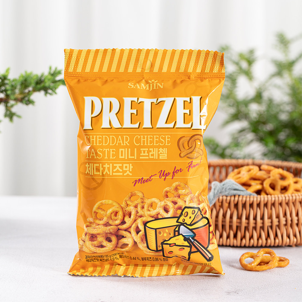 海鲜组合4种芥末牛肉samjin三进奶酪pretzel饼干薄脆饼干