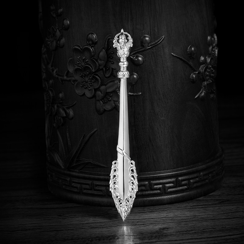 文殊剑藏传密宗法器足银999文菩萨智慧剑文殊剑项坠