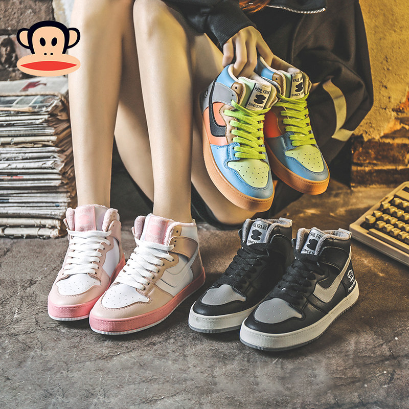 大嘴猴鞋子子女2020年新款高帮潮鞋女aj秋冬百搭高帮鞋