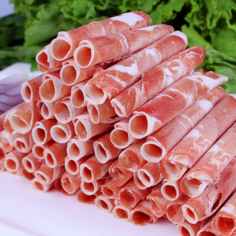 肉卷火锅食材涮羊肉内蒙古新鲜冷冻庄园羊肉卷
