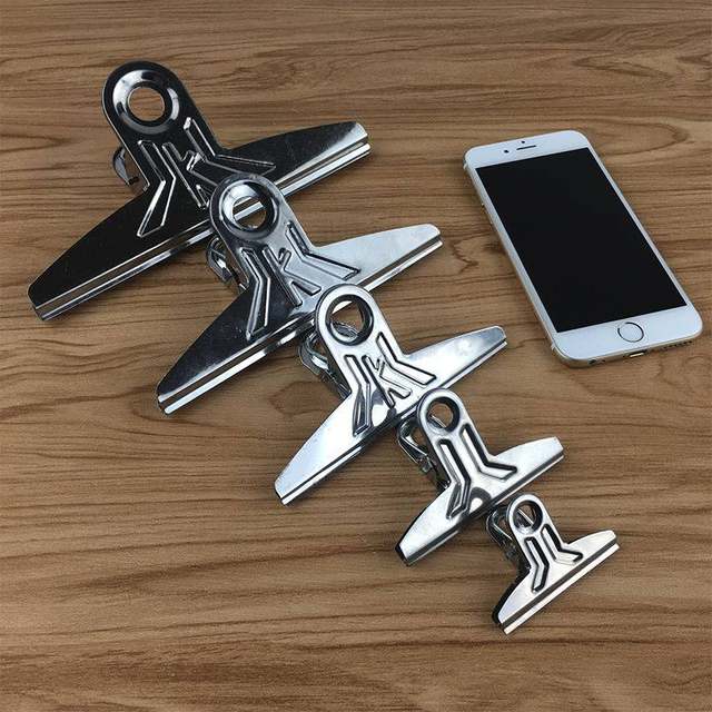 Stainless steel ticket large butterfly clip metal finance bill clip black iron clip hardware accessories office stationery clip Stainless steel ticket large butterfly clip metal finance bill clip black iron clip hardware accessories office stationery clip