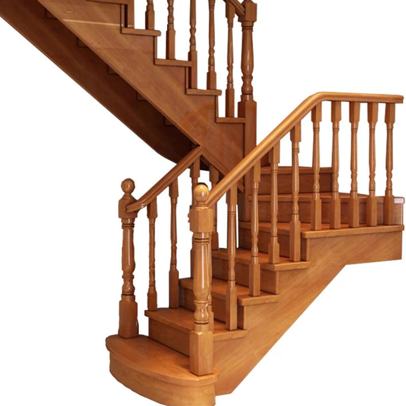 楼梯鸥兔实木护栏定制烤漆榉木立柱红橡开放楼梯立柱
