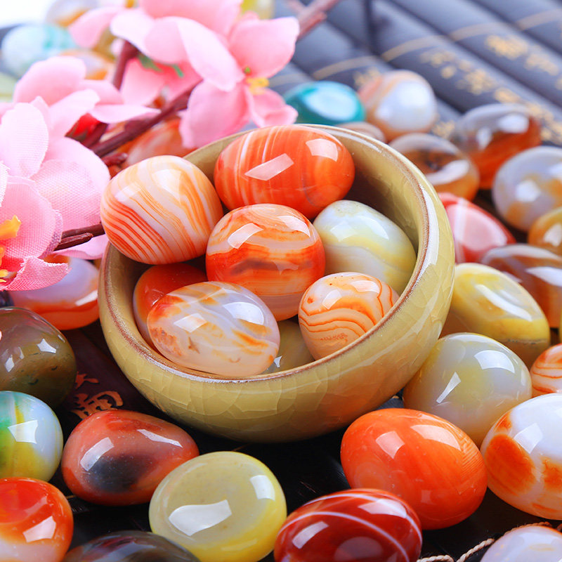 南京雨花石原石天然鹅卵石多肉铺面盆栽鱼缸装饰五彩小花盆石头子