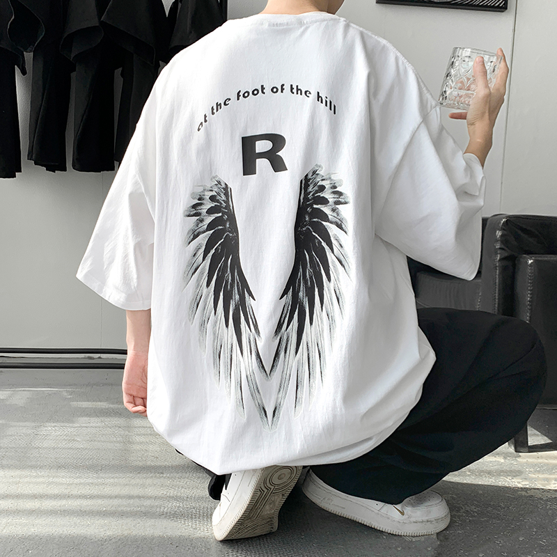 设计感小众t恤男生潮牌ins半袖夏季美式短袖纯棉百搭宽松潮流衣服