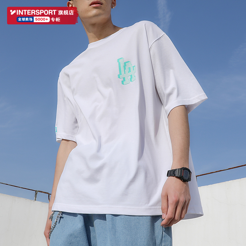 mlb运动宽松情侣la透气短袖休闲圆领新款运动t恤