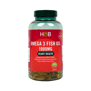 英国hb荷柏瑞深海鱼油软胶囊240粒DHA血脂高omega3鱼油1000mg