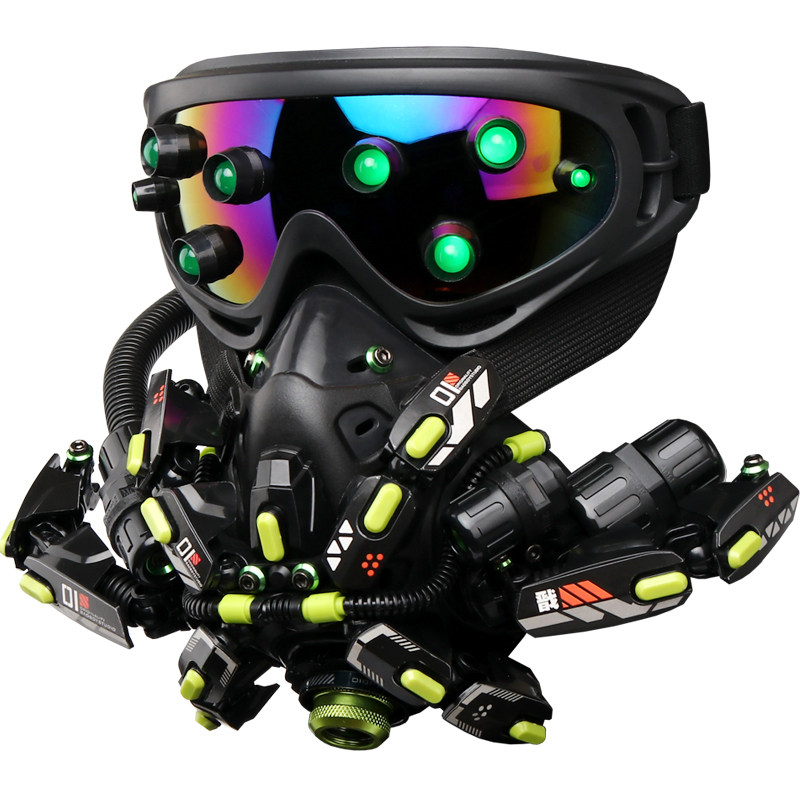 赛博朋克面罩发光护目镜防毒面具cos科幻机械能badboystudiocosplay