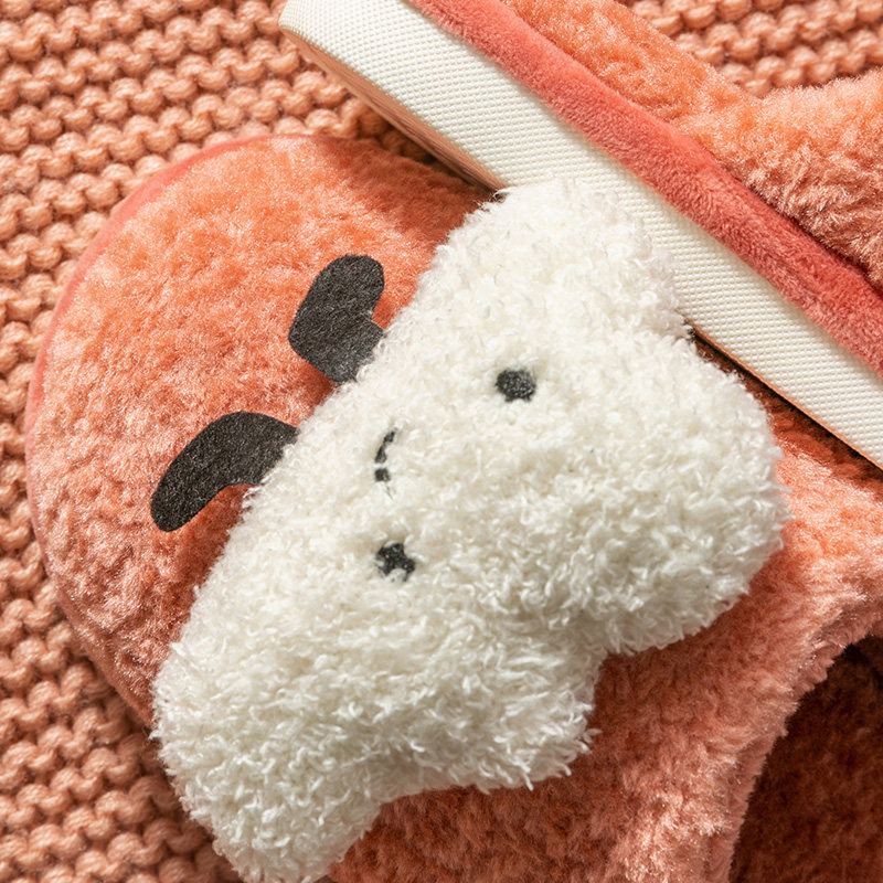 棉拖鞋女可爱卡通情侣毛毛绒家居保暖冬天室内家用男居家冬季韩版