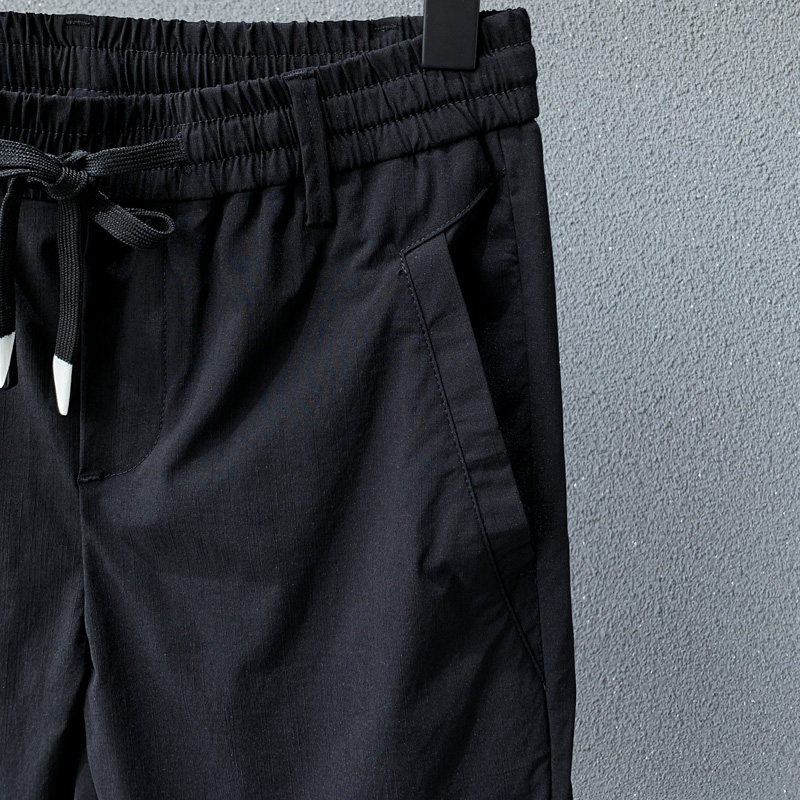 超火cec黑武士天丝裤子男束脚夏季薄款运动潮流弹力休闲九分裤男