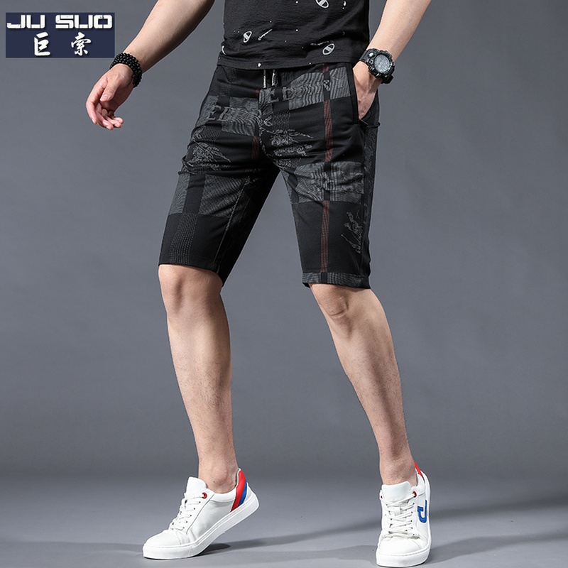 潮牌短裤男夏天2022新款休闲5五分裤韩版潮流修身中裤子七分裤薄