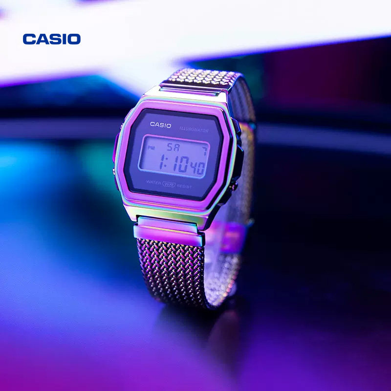 卡西欧官方旗舰店官网2021年新款彩虹a1000prw-1dr男女女士手表日韩