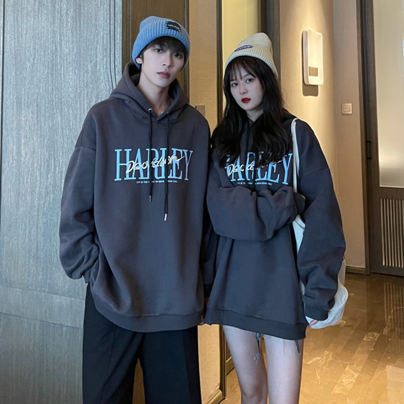 不一样情侣装春秋款高级感情侣款连帽卫衣小众设计感男装韩版宽松