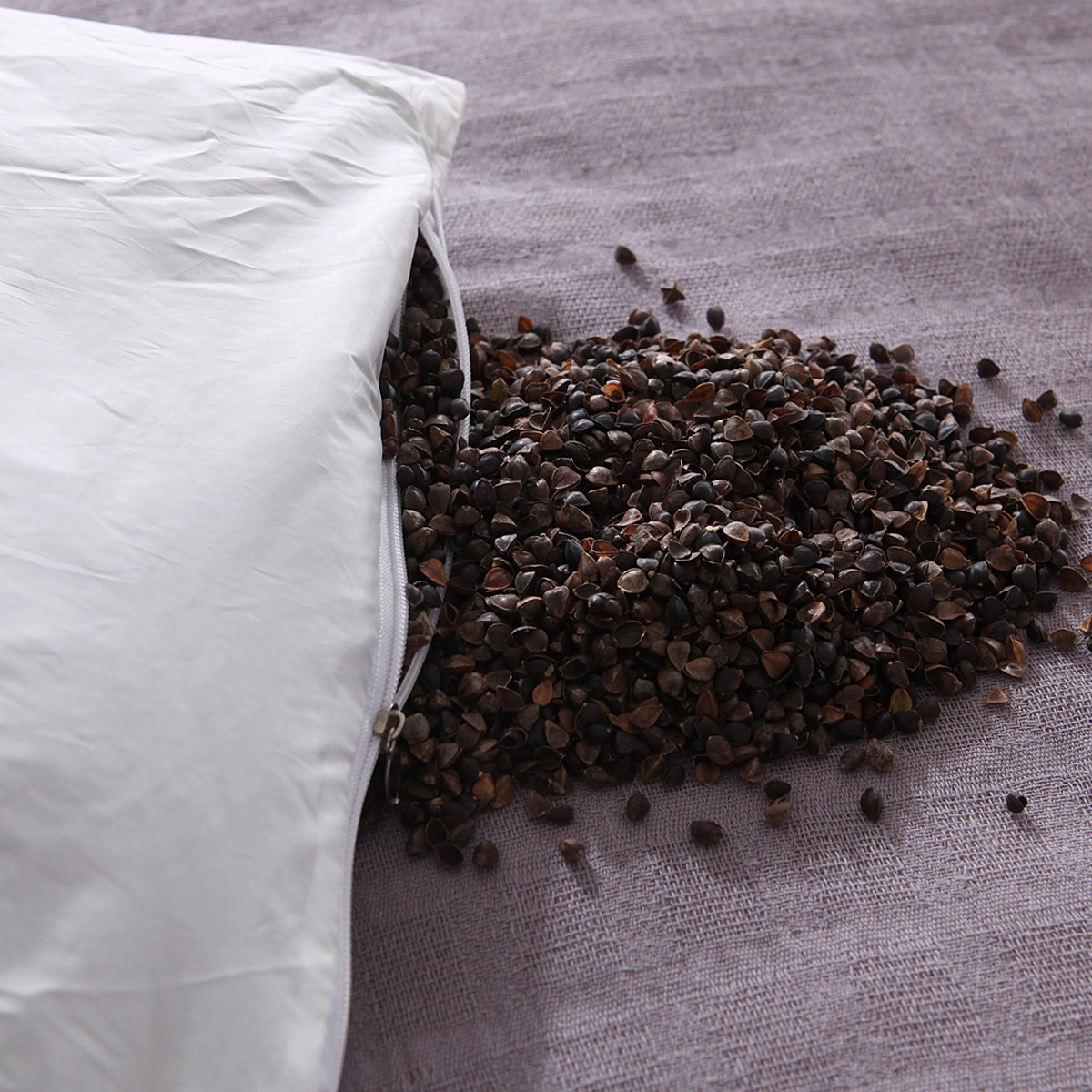 全荞麦壳枕头全棉老粗粗布枕套成人荞麦皮枕芯枕头