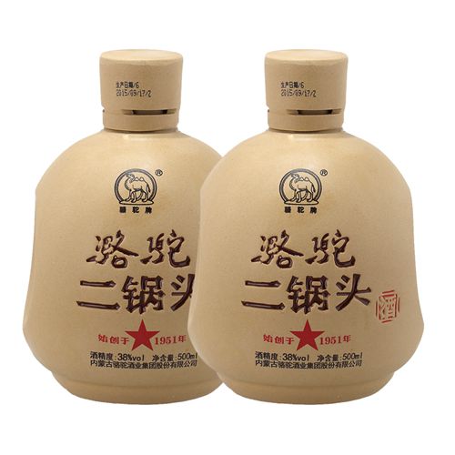 内蒙古金骆驼纯粮清香型礼品自饮38°泥坛五星二锅头酒500ml×6瓶
