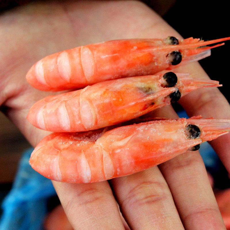 北极熊整箱黑头北极虾冰元宝5斤大号虾甜虾即冻虾