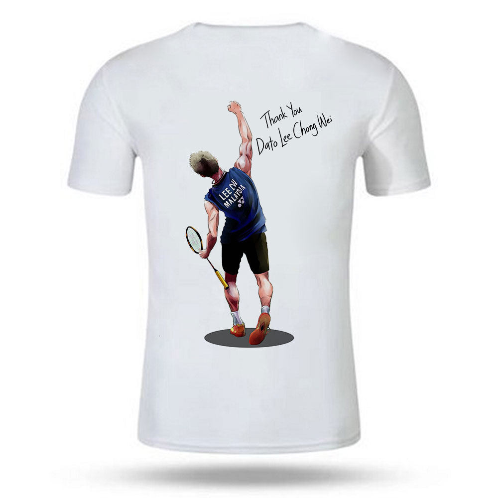 diy图案李宗伟背后订制羽毛球文化衫透气运动衣男款羽毛球服