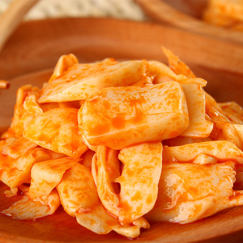 即食香辣杏鲍菇麻辣红油蘑菇下饭咸菜 开胃酱菜散装4500g整箱包邮