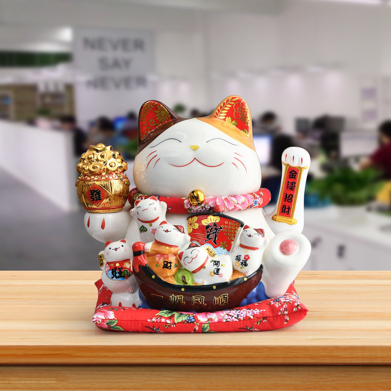 店铺开业送礼礼品乔迁收银台办公室电动大号摇手摆件