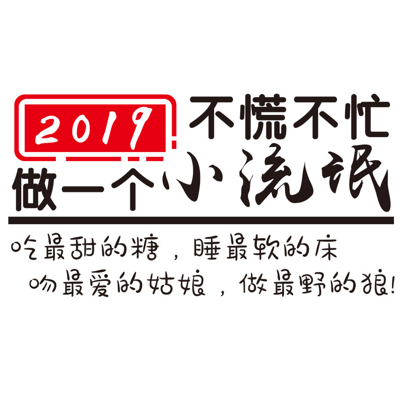 2020不慌不忙做个小流氓车贴纸汽车个性创意文字网红抖音车贴定制