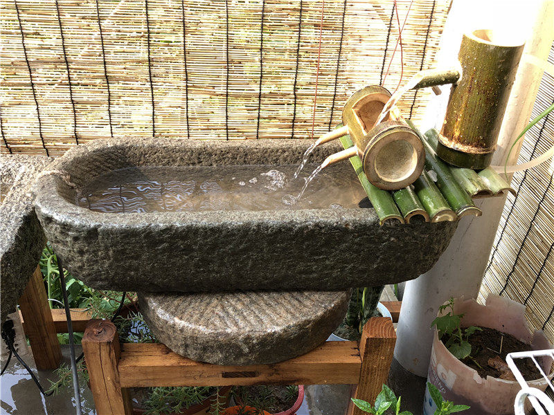 热卖老石槽鱼缸养鱼石槽流水组合民间老旧石头花盆青石牛槽洗手盆