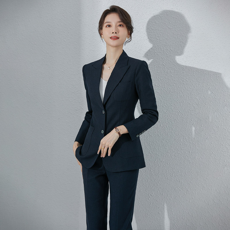 正装女套装气质西服黑色职业装秋冬大学生公务员面试职业女裤套装