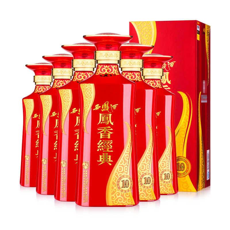 西凤酒52度凤香经典10年陈年老酒凤香型纯粮礼盒整箱6瓶