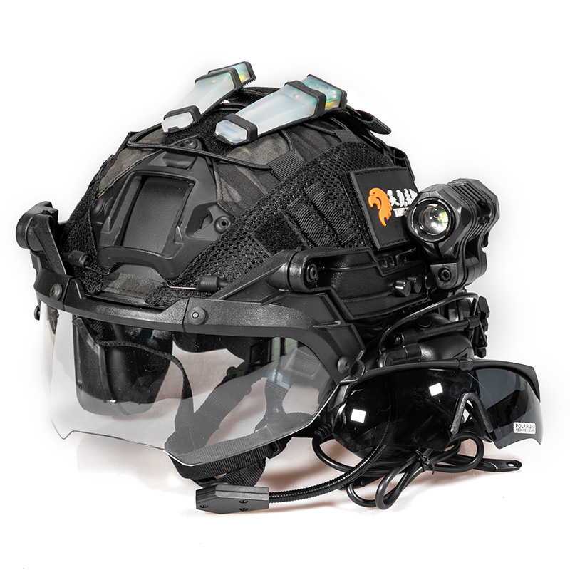 灵鹰fast战术翻转风镜套装工程头盔