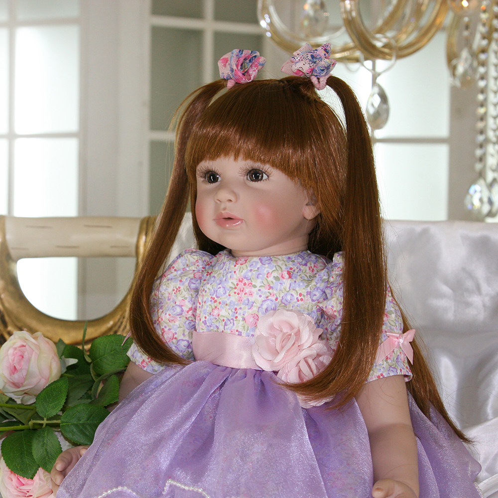 微笑阳光房 pursuebaby 紫色蓬蓬裙仿真公主娃娃女孩生日礼物玩具