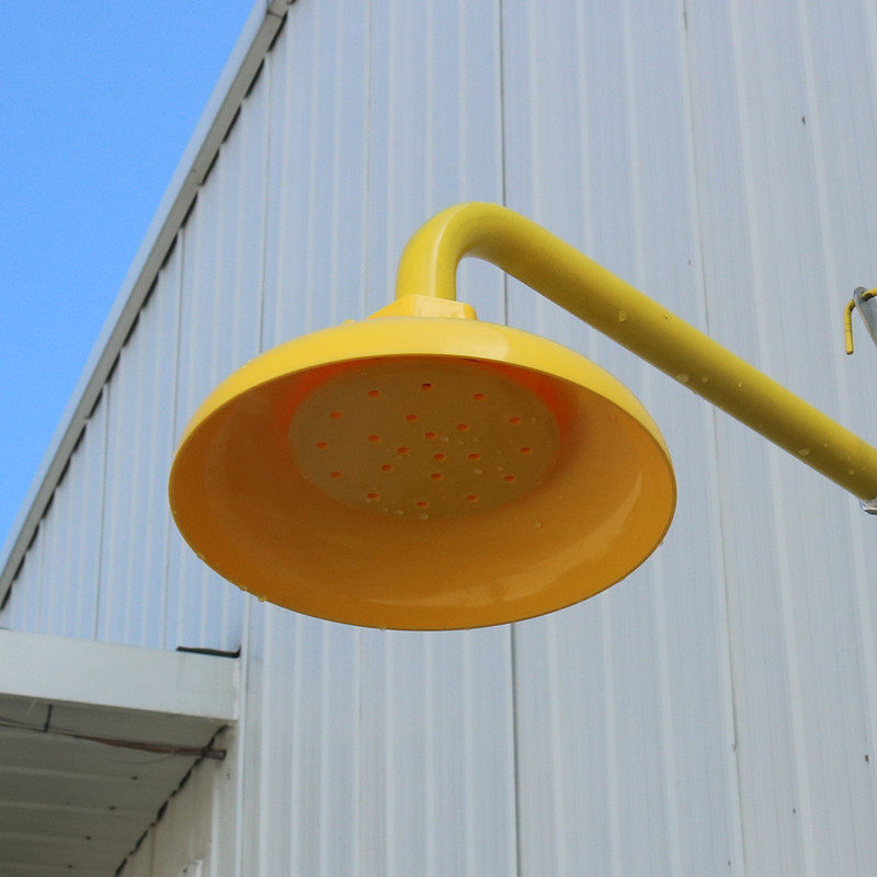 洗眼紧急喷淋脚踏板碳钢落地式冲淋链条手推立式紧急冲淋装置及洗眼器