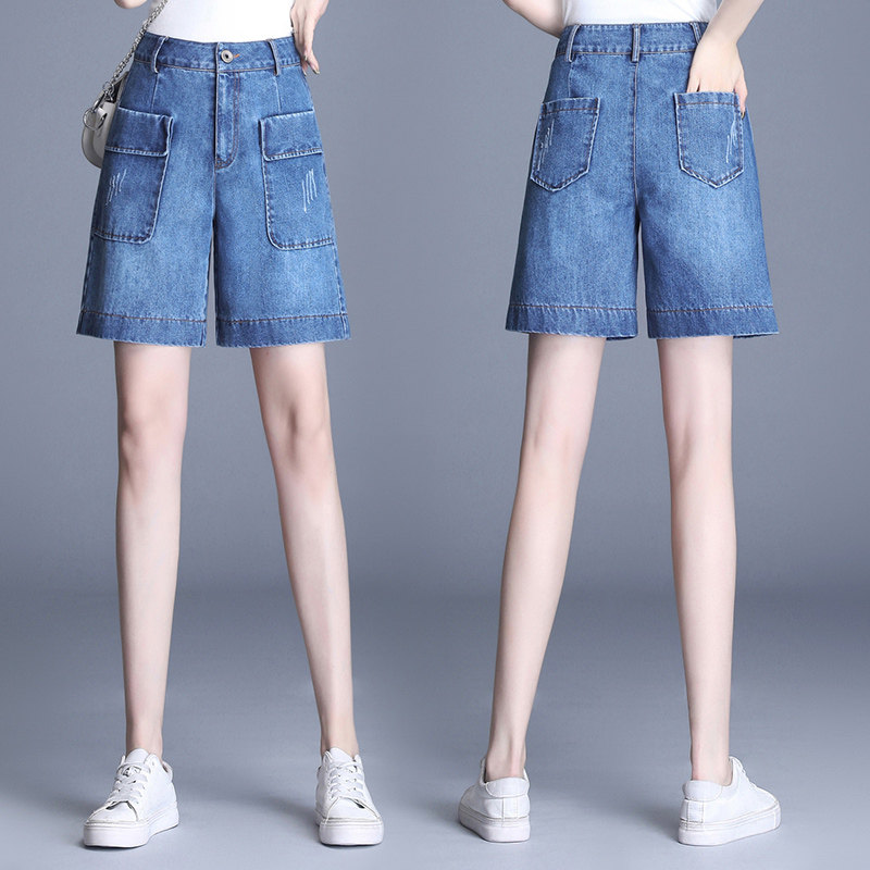 五分裤女宽松牛仔短裤女潮夏季薄款休闲高腰休闲裤