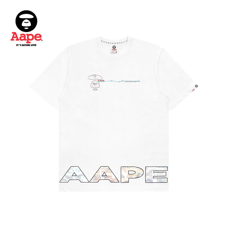 Aape男装春夏反光幻彩迷彩猿颜字母印花短袖T恤0449XXE