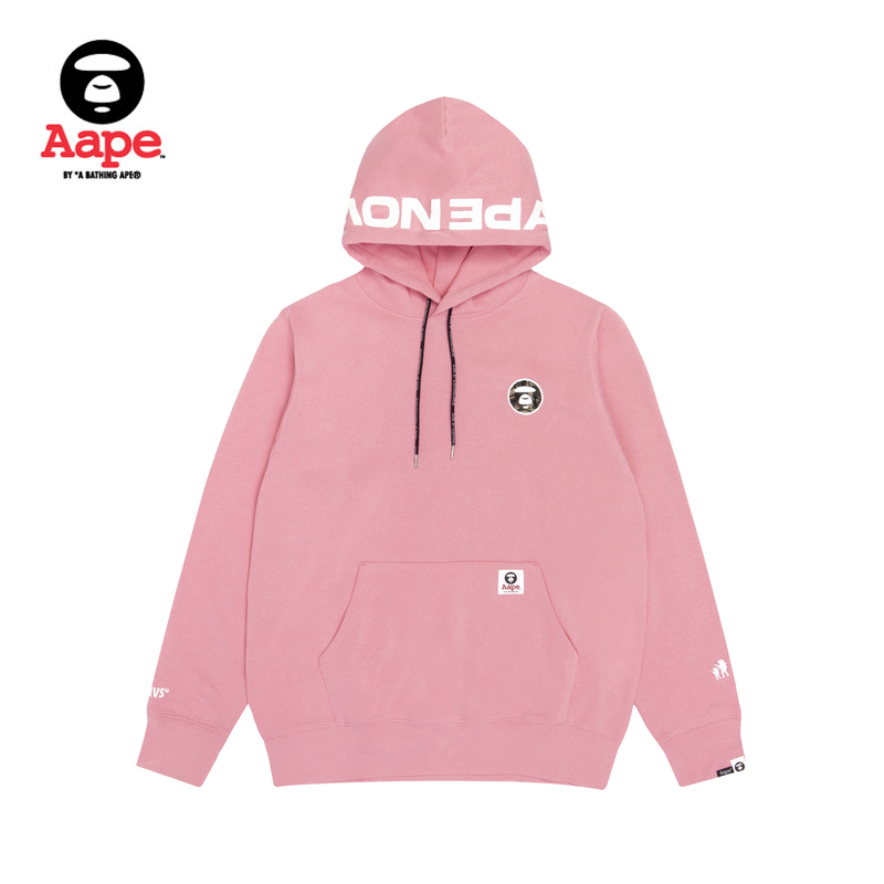 Aape男装秋冬迷彩猿颜徽章字母印花连帽加绒潮流卫衣3647XXD
