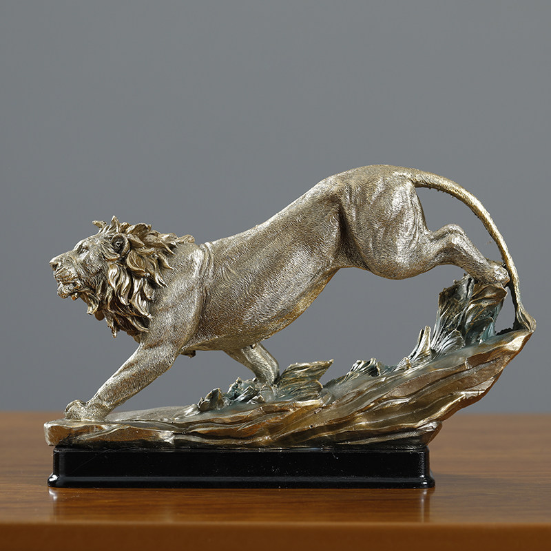 创意狮子摆件家居饰品电视柜装饰客厅书房摆设工艺品摆件