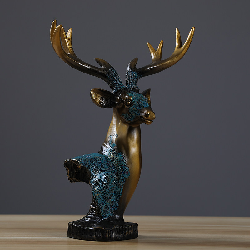 装饰品招财麋鹿摆件酒柜家居饰品客厅样板房办公室创意摆件