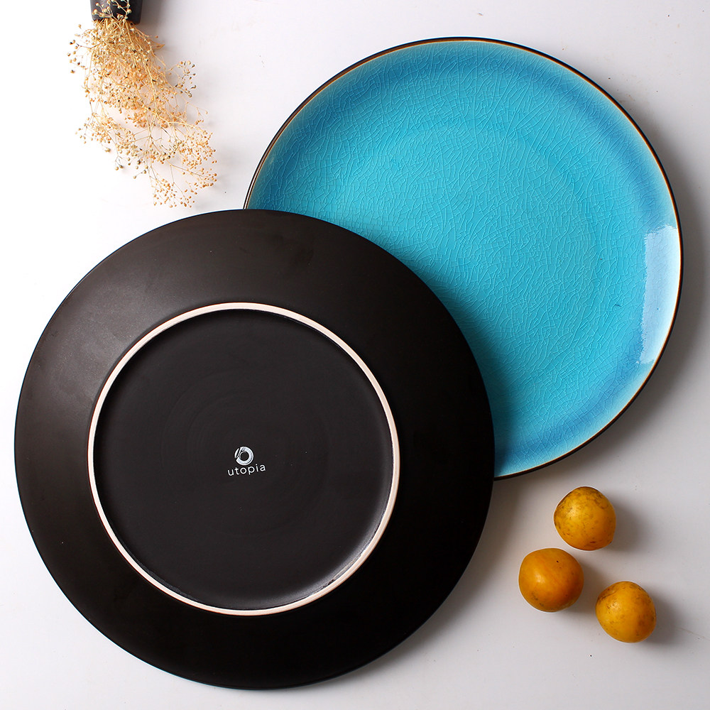 陶瓷12英寸牛排盘意沙拉圆盘大圆菜盘瓷盘盘子盘