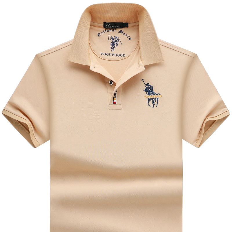 正品保罗衫高端纯棉短袖t恤男翻领半袖男体恤polo宽松大码男装T恤