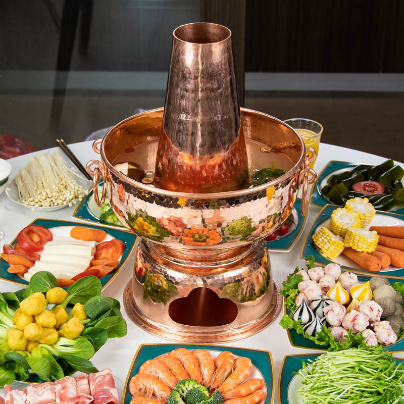 滇都纯手工木炭加厚铜火锅中式涮锅涮锅火锅口碑好店