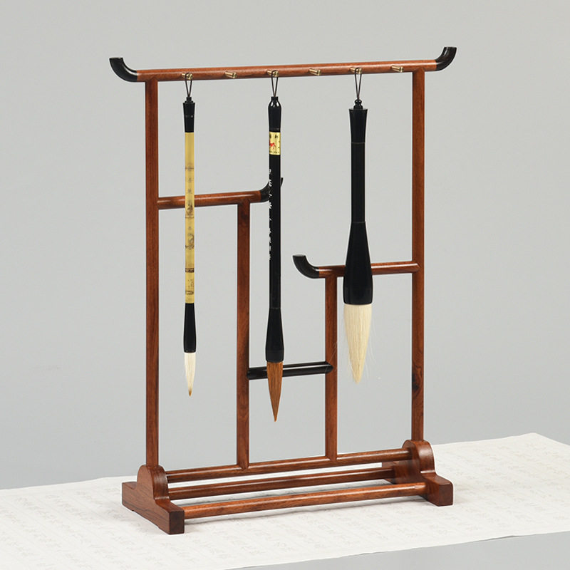 红木中式书法文房四宝笔挂笔展示架毛笔新中式毛笔架木质笔架