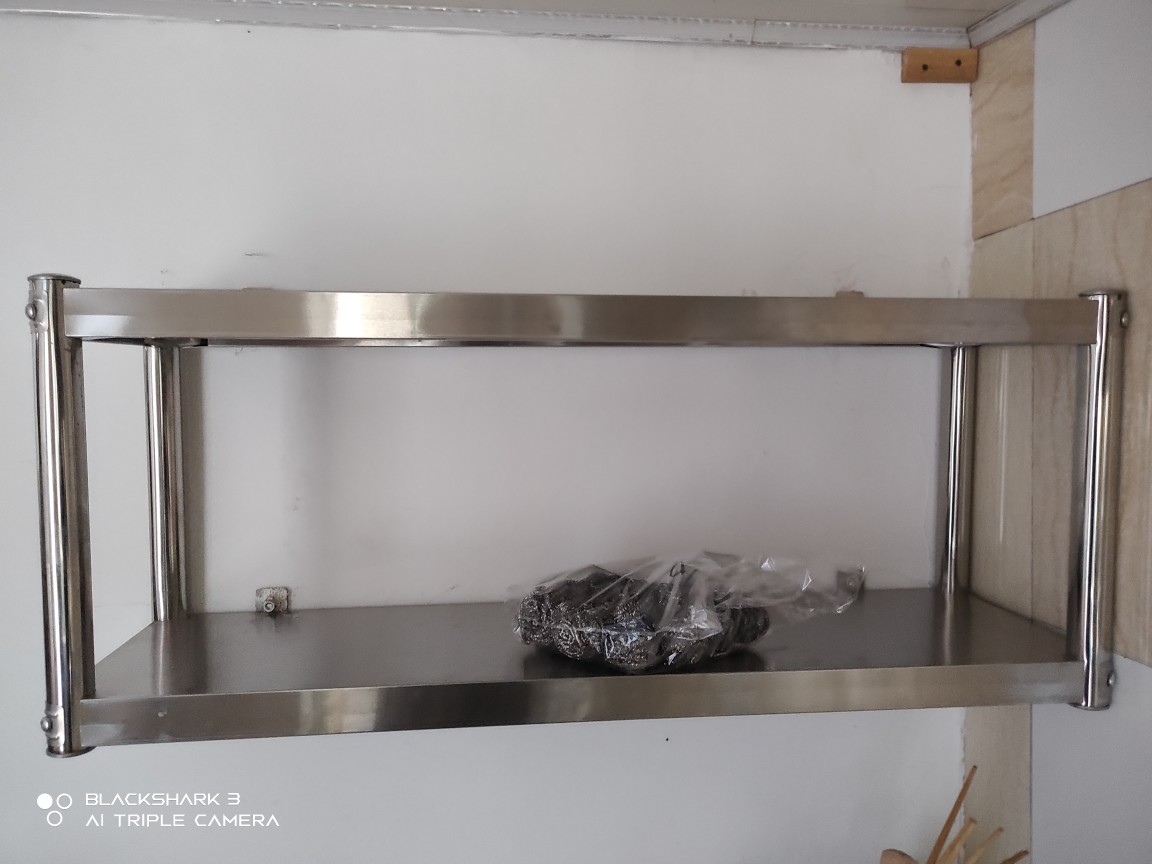 不锈钢置物架打孔墙上烤箱支架架子3层厨房壁挂式厨房墙壁置物架