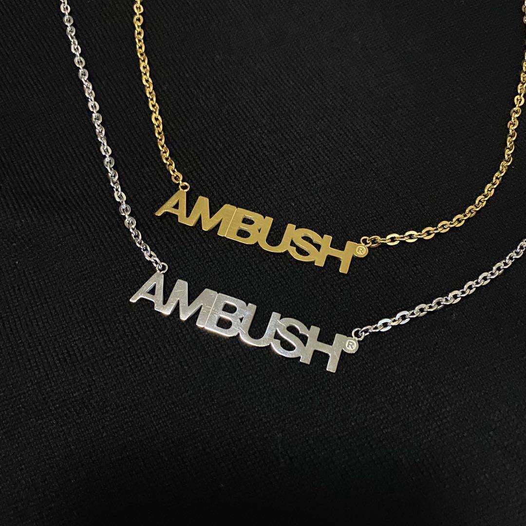 absambush新款文字logo项链毛衣银潮男女嘻哈项链
