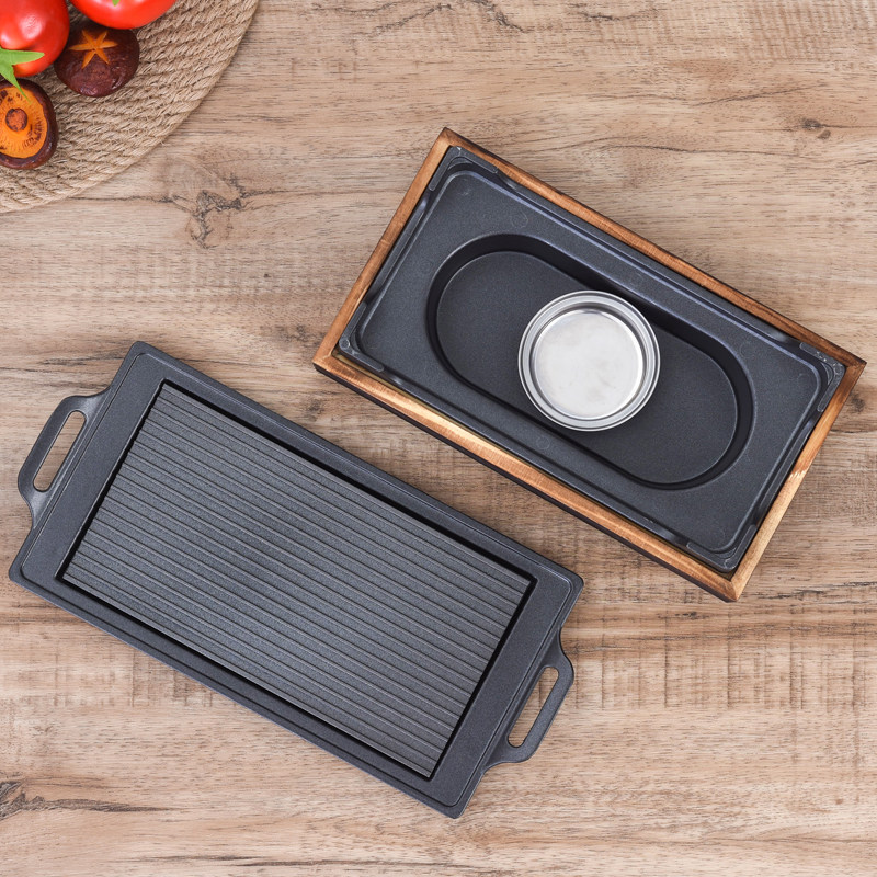 酒精烤炉韩式烤肉固体环保油烧不粘烤盘餐厅烧烤炉